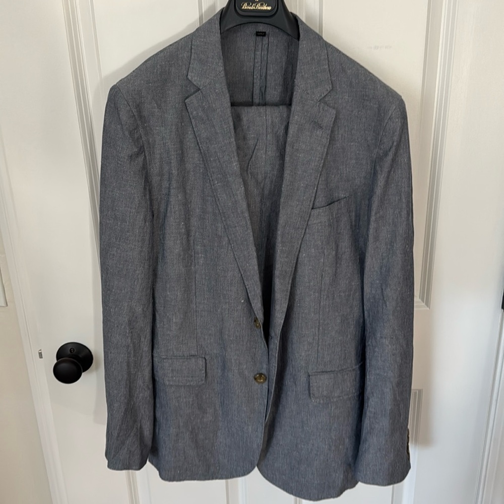 Ludlow Slim-fit unstructured suit jacket in Irish cotton-linen blend